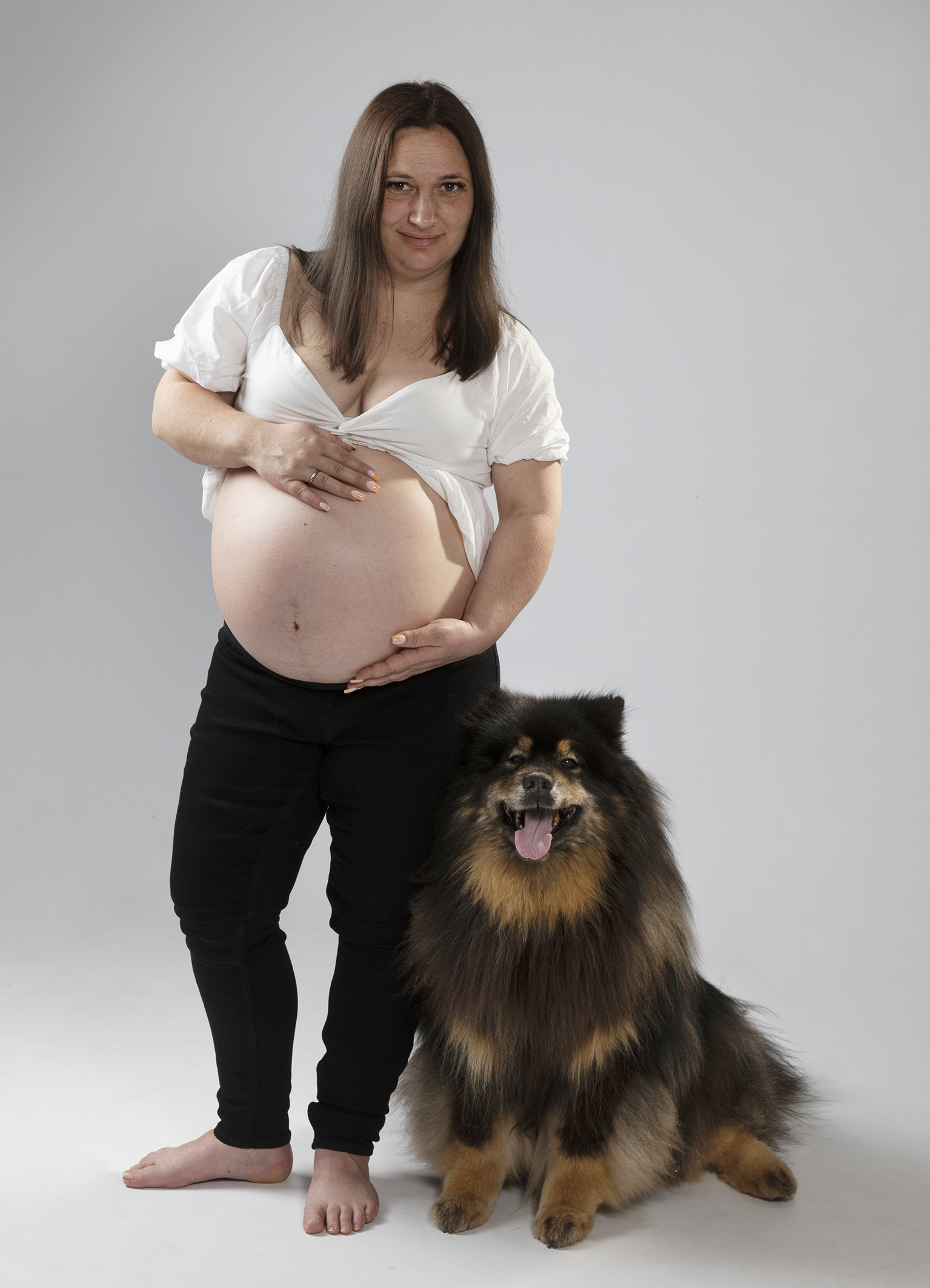 Photo de grossesse avec animal
